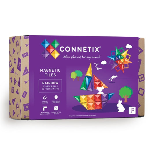 Connetix 60 Piece Starter Pack - Rainbow - Little Reef and Friends
