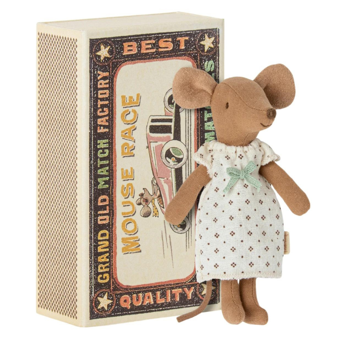 Maileg Big Sister Brown Mouse in Box - Nightgown - Little Reef and Friends