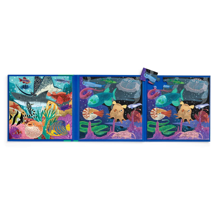 Mudpuppy Depths Of The Sea Magnetic Puzzle Double-Sided 20pc - Little Reef and Friends
