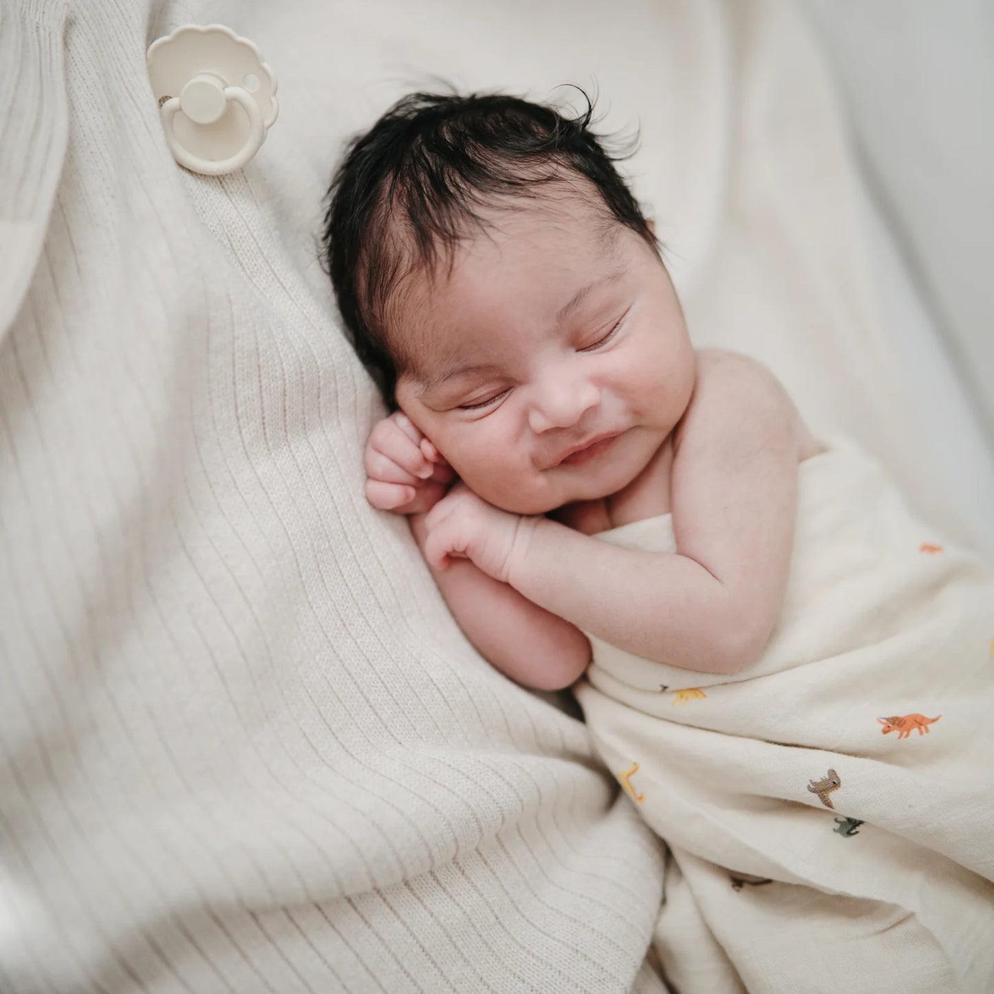 Mushie Organic Muslin Swaddle - Dinosaurs - Little Reef and Friends