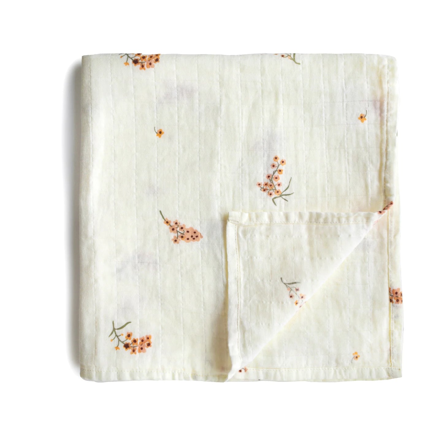 Mushie Organic Muslin Swaddle - Flowers - Little Reef and Friends