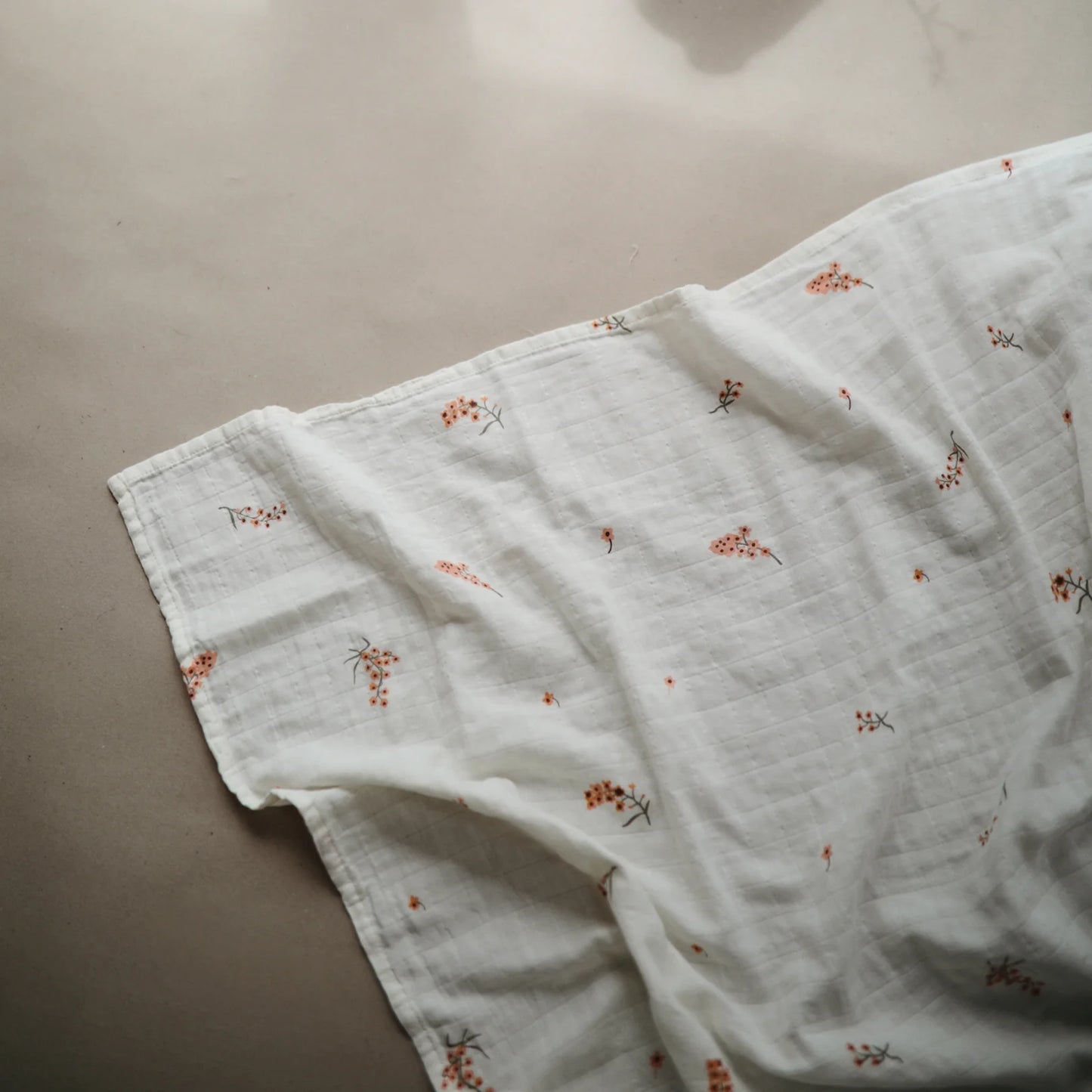 Mushie Organic Muslin Swaddle - Flowers - Little Reef and Friends