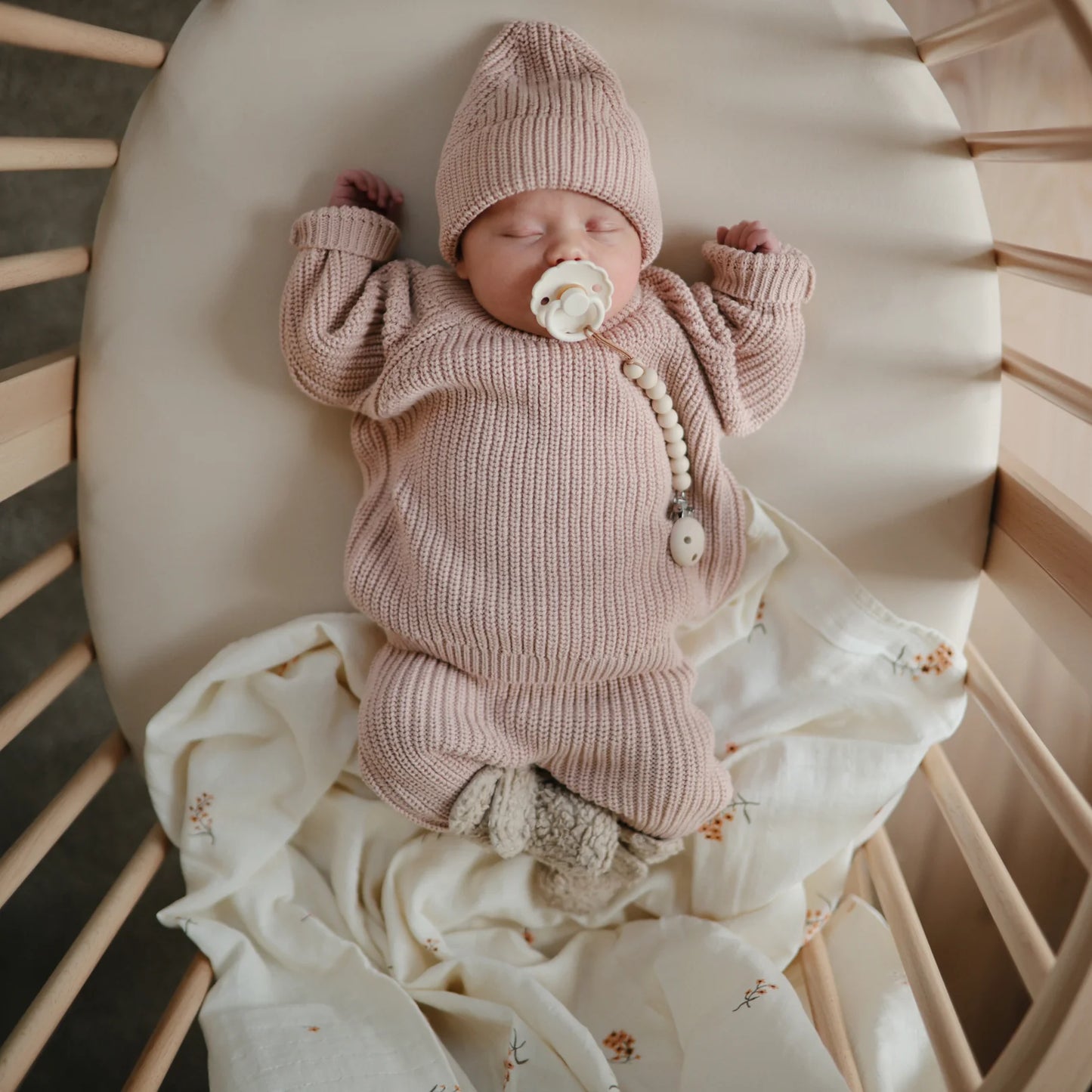 Mushie Organic Muslin Swaddle - Flowers - Little Reef and Friends