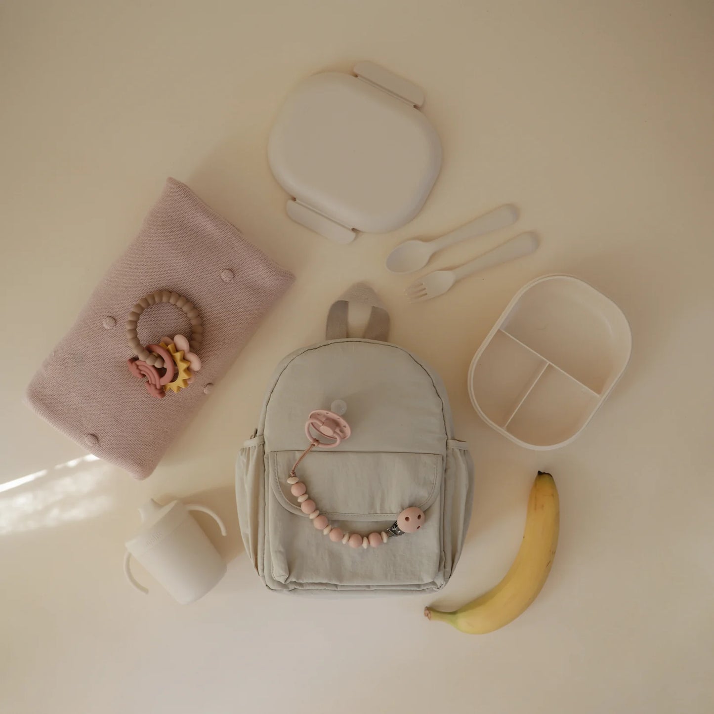 Mushie Mini Kids Backpack - Fog - Little Reef and Friends