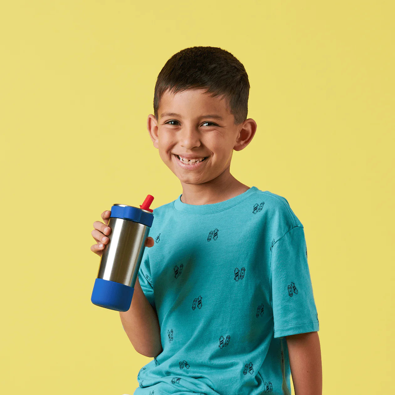 PlanetBox Glacier Sippy Straw Water Bottle 295ml - Arctic - Little Reef and Friends