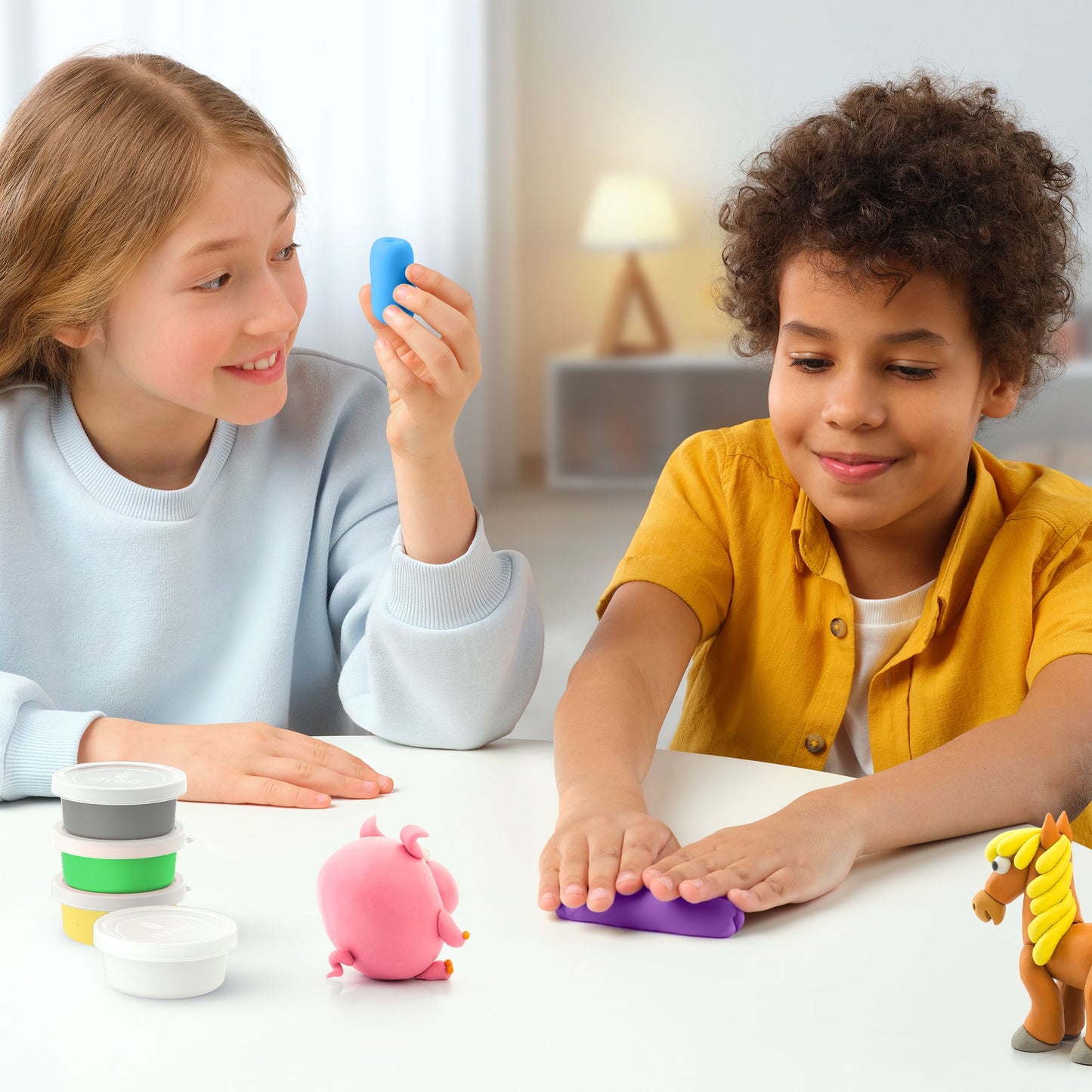 Hey Clay - 6 Cans | Animals - Cow, Dog, Sheep - Little Reef and Friends