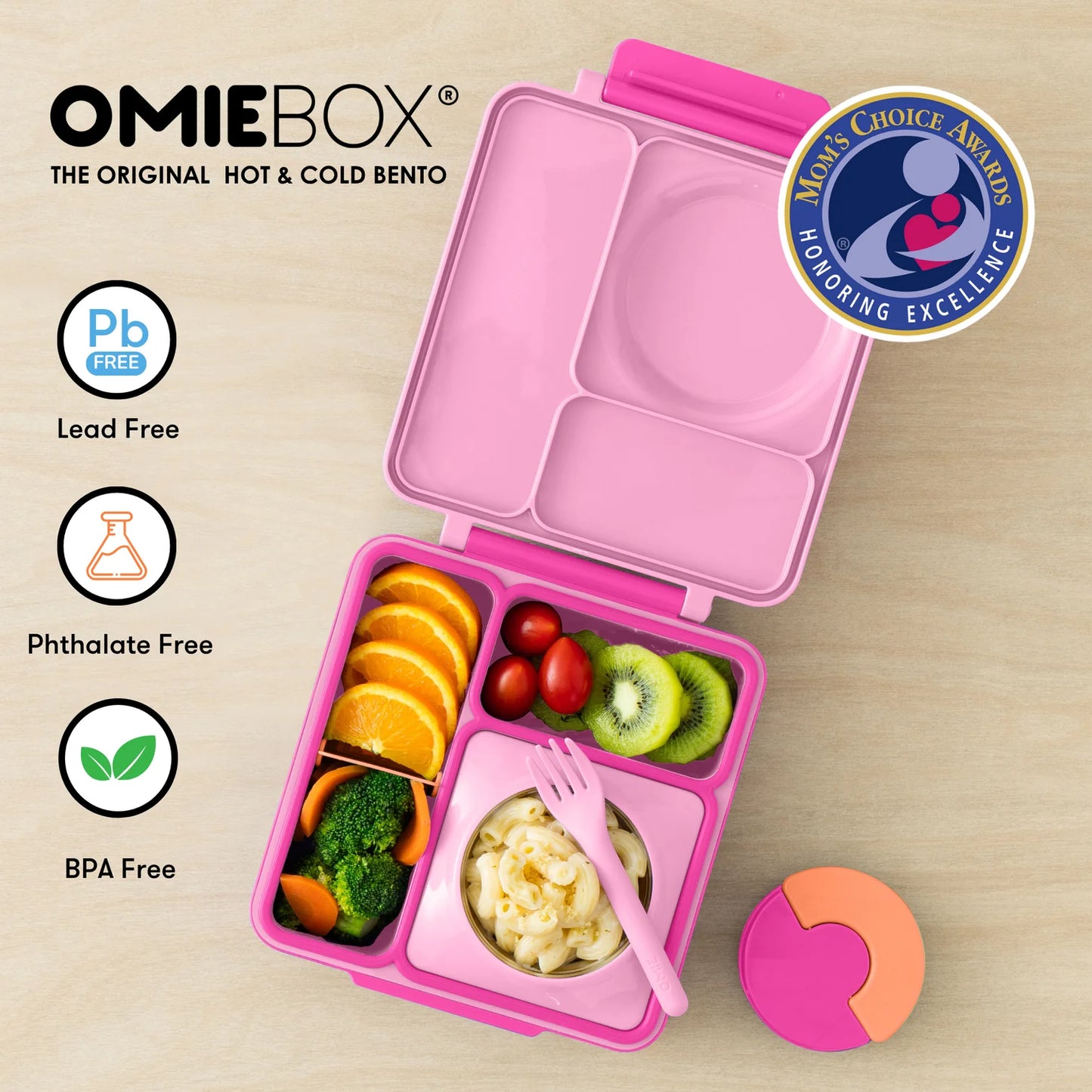 OmieBox Hot & Cold Bento Lunchbox - Pixie Pink