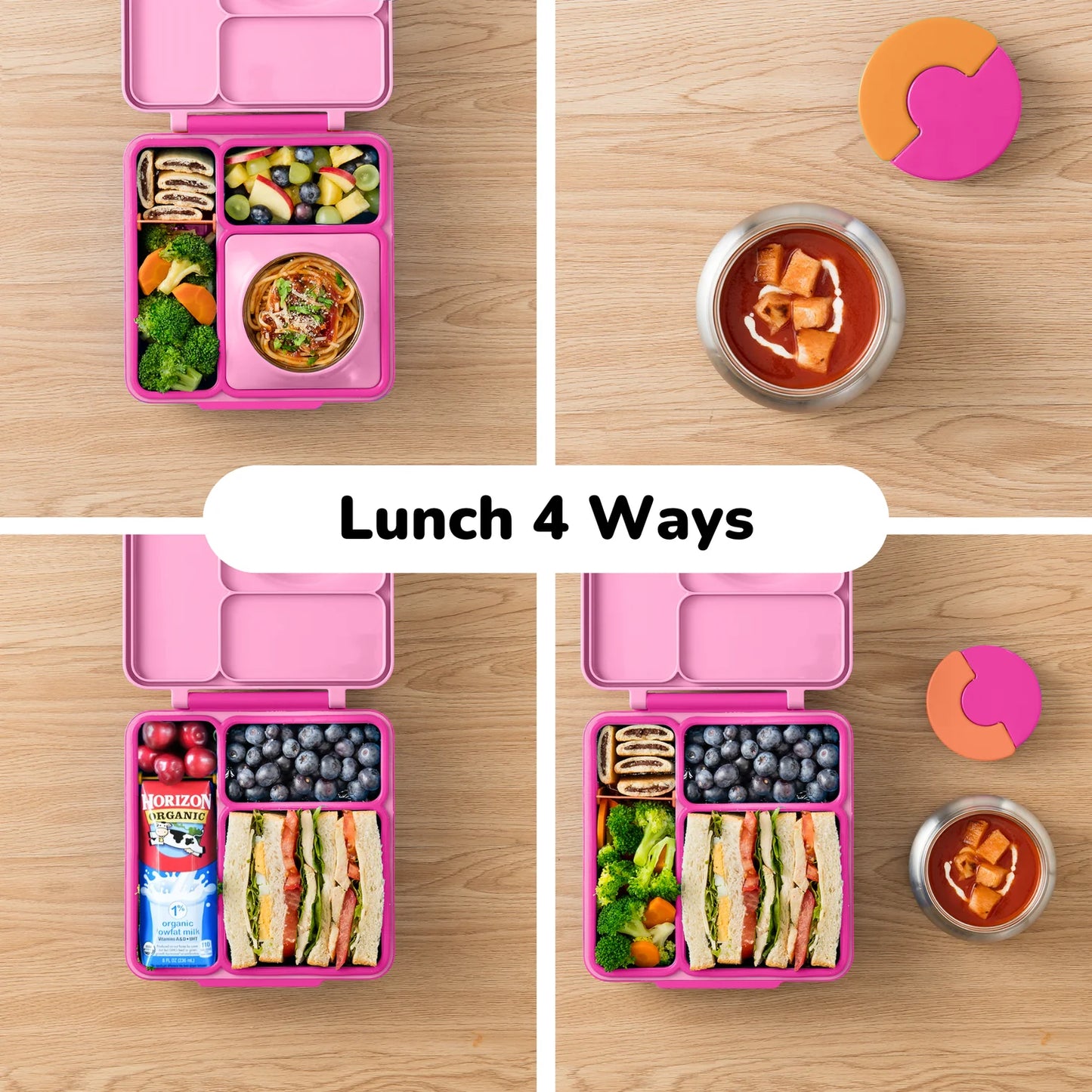 OmieBox Hot & Cold Bento Lunchbox - Pixie Pink