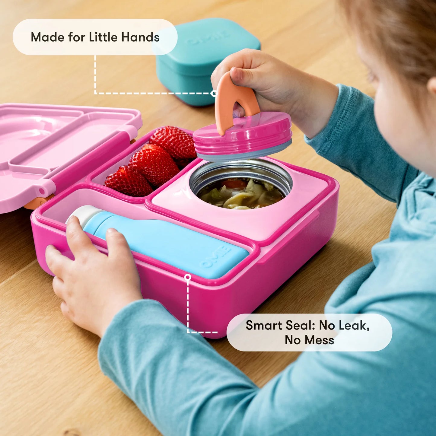 OmieBox Hot & Cold Bento Lunchbox - Pixie Pink