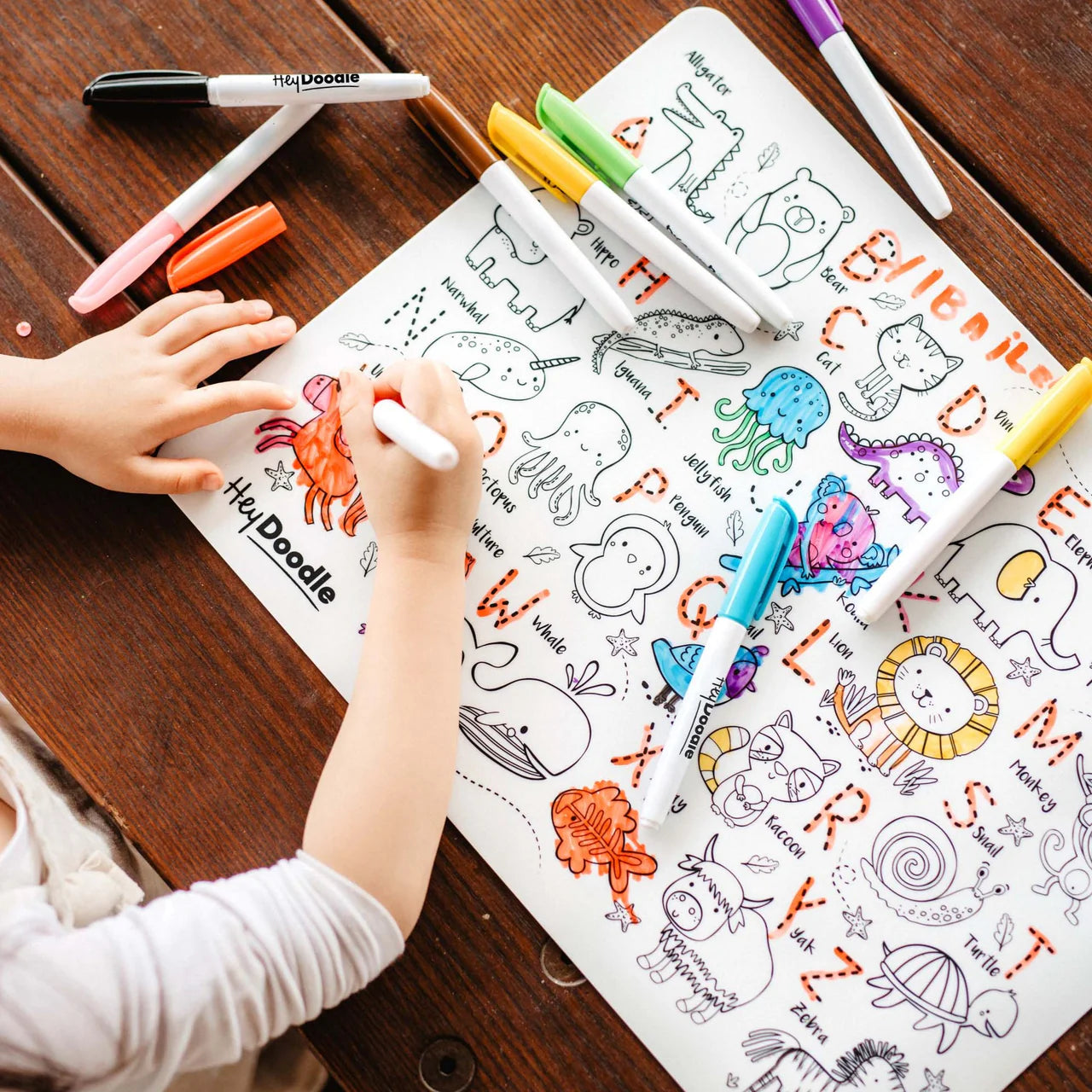HeyDoodle Reusable Large Playmat - Into The Wild - Little Reef and Friends