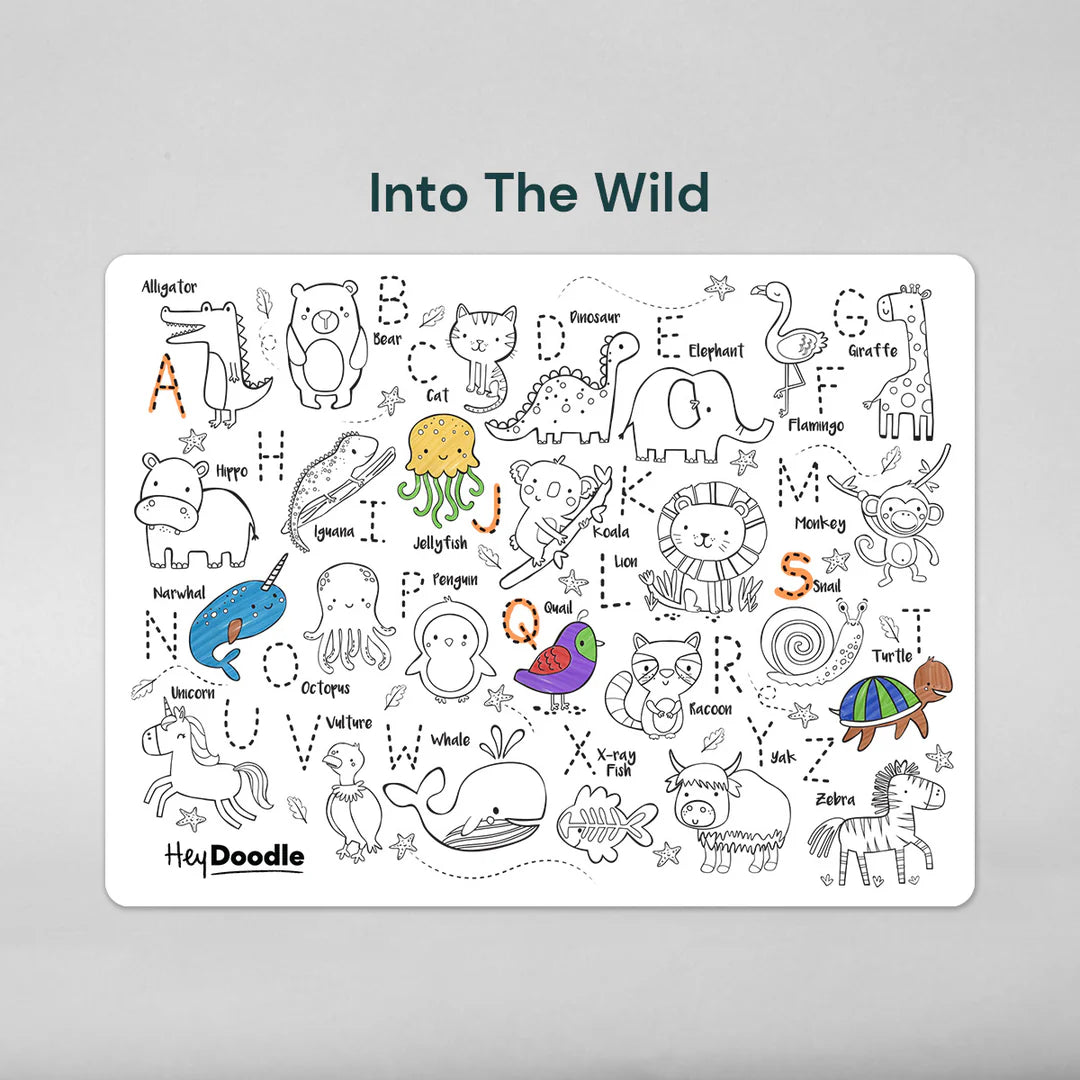 HeyDoodle Reusable Large Playmat - Into The Wild - Little Reef and Friends