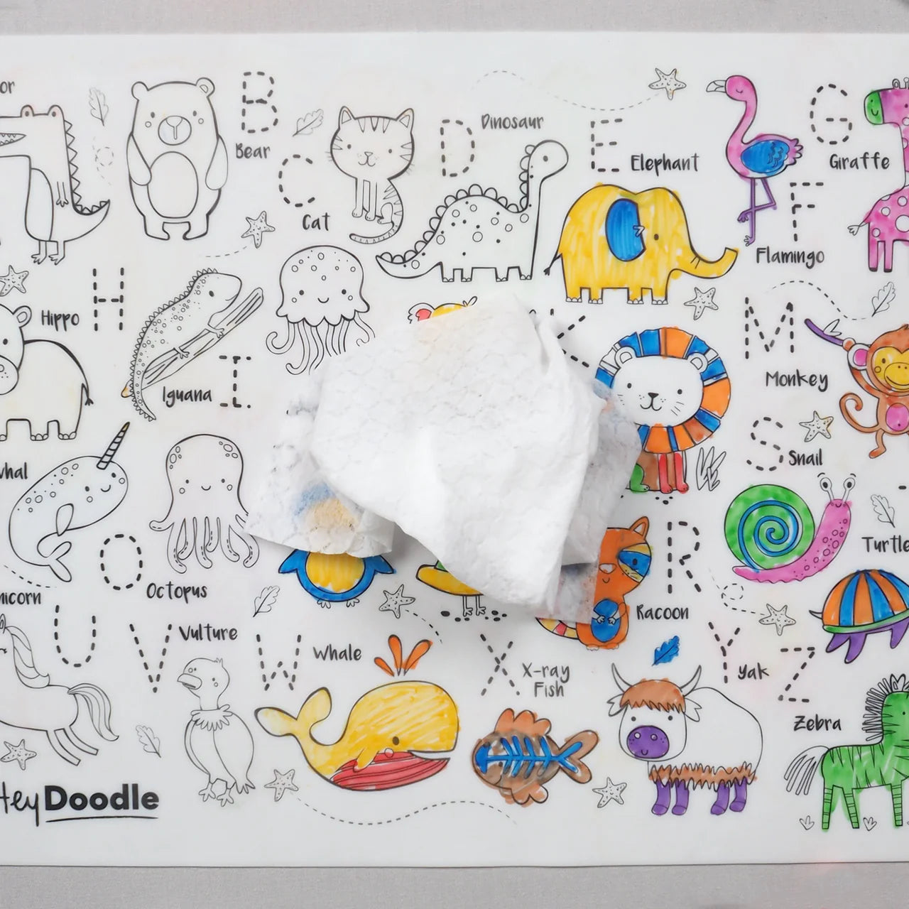 HeyDoodle Reusable Large Playmat - Into The Wild - Little Reef and Friends