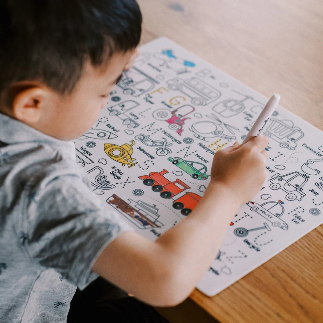 HeyDoodle Reusable Large Playmat - Toot Toot Honk - Little Reef and Friends