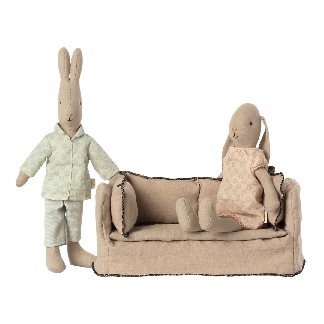 Maileg Couch | Miniature - Natural Linen - Little Reef and Friends