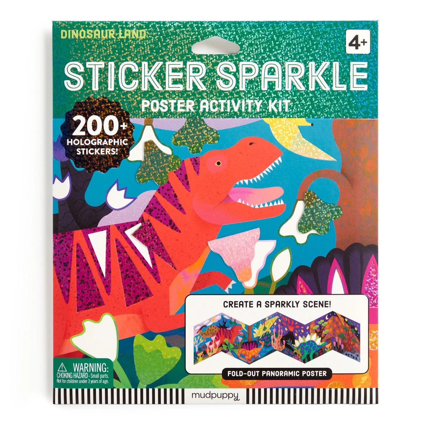 Mudpuppy Sticker Sparkle Activity Kit - Dinosaur Land