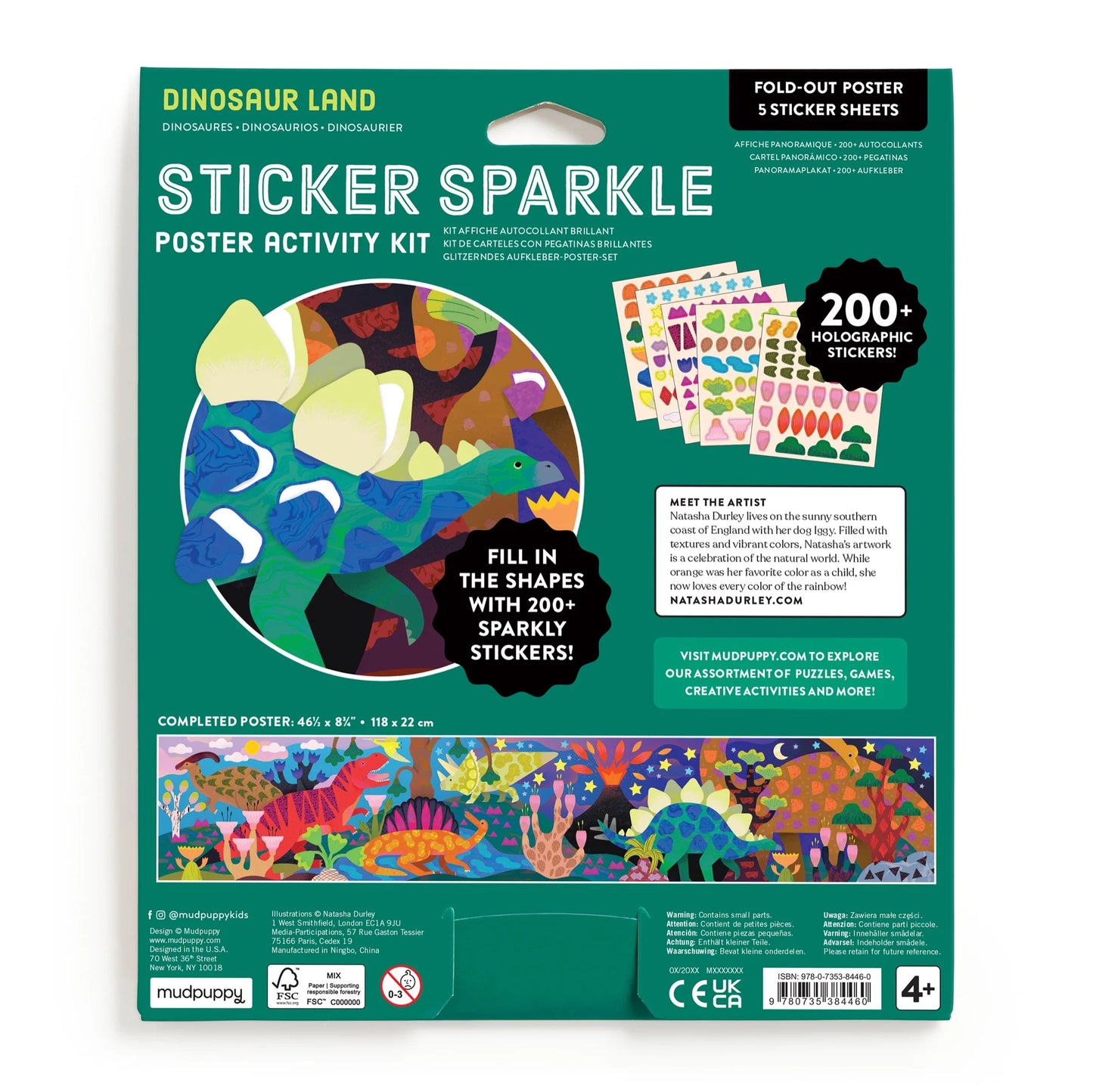 Mudpuppy Sticker Sparkle Activity Kit - Dinosaur Land