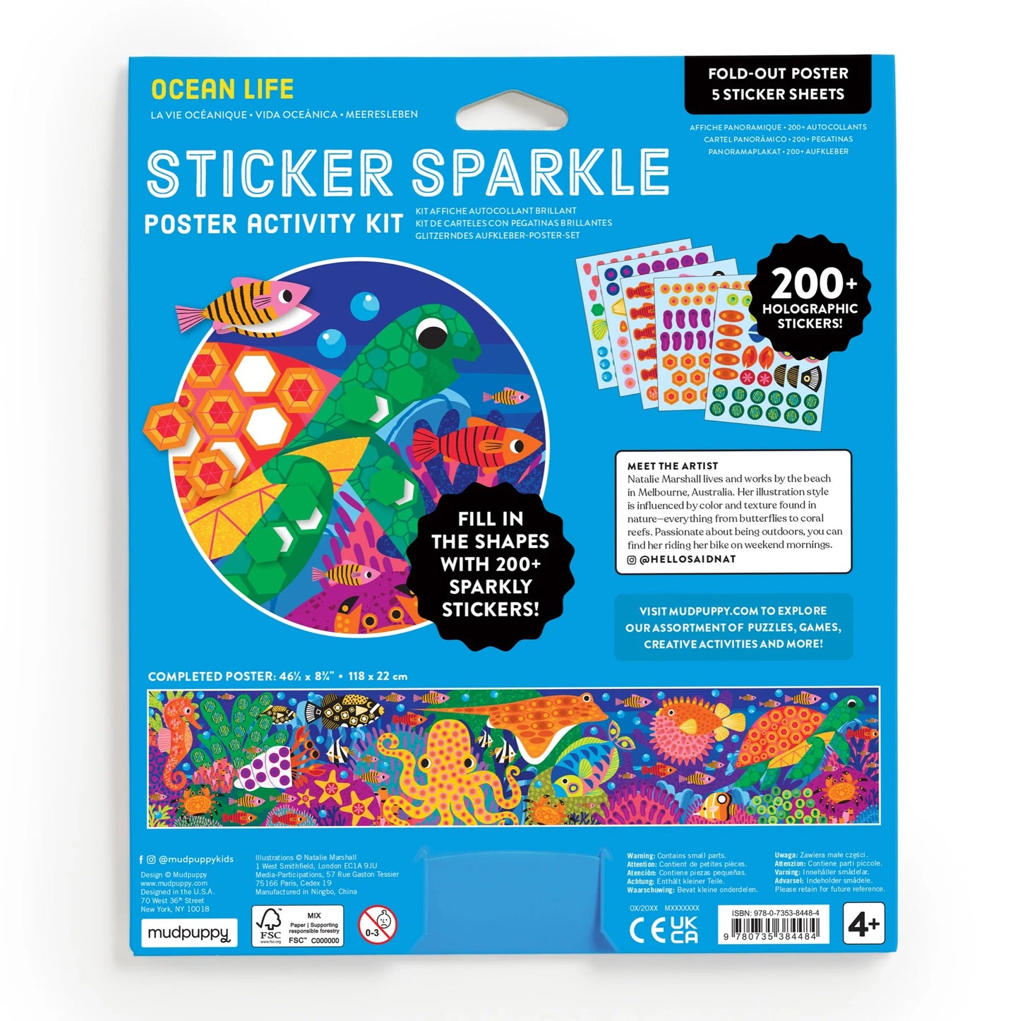 Mudpuppy Sticker Sparkle Activity Kit - Ocean Life