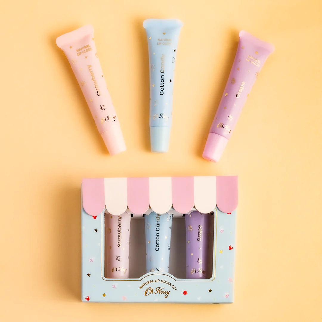 Oh Flossy Natural Lip Gloss - Set Of 3 - Little Reef and Friends