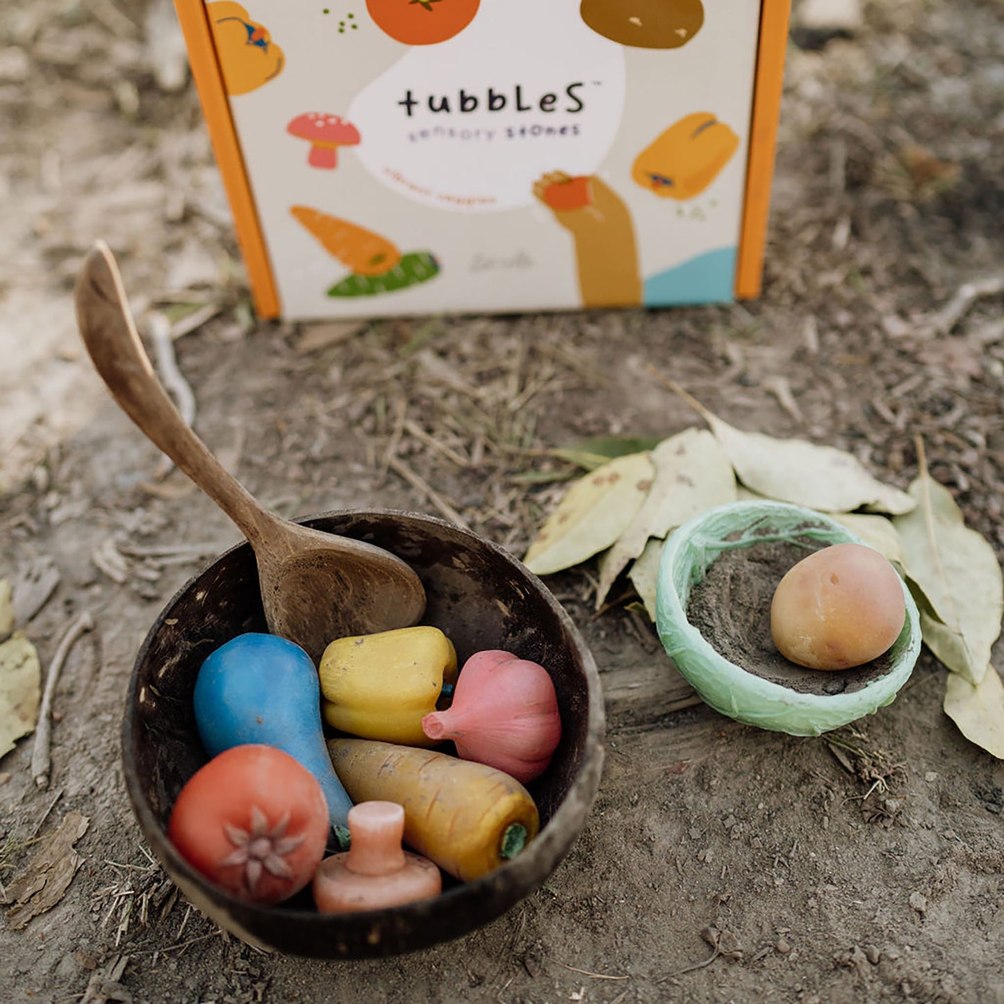 Olli Ella Tubbles Sensory Stones - Vibrant Veges - Little Reef and Friends