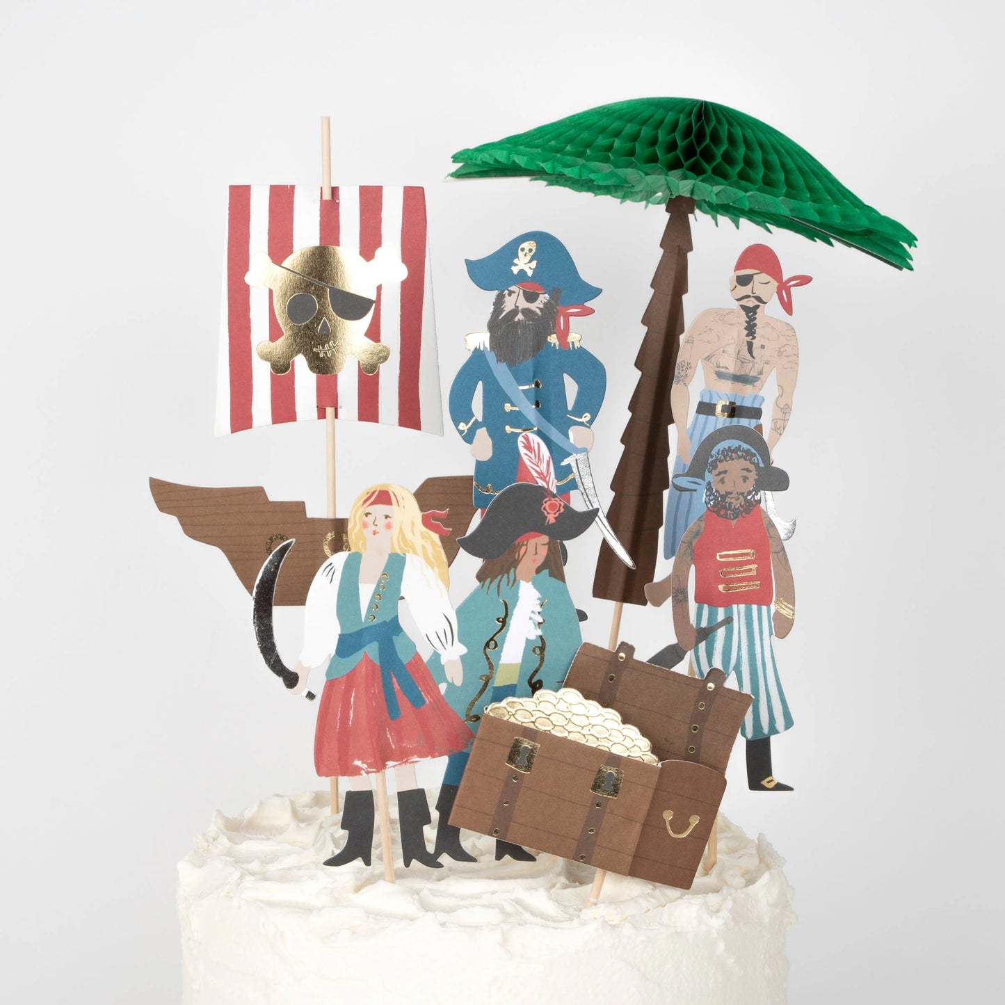 Meri Meri Pirates & Palm Tree Cake Toppers - Little Reef and Friends