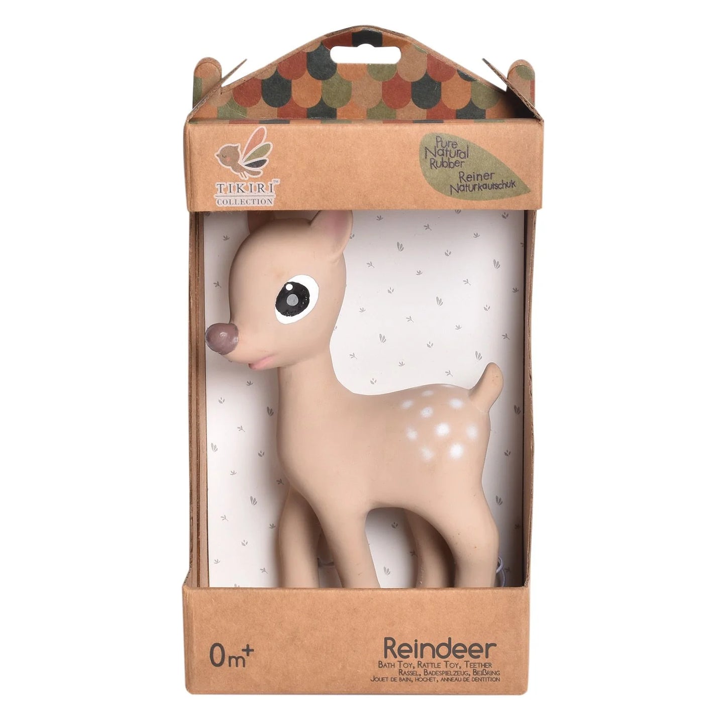 Tikiri Ralphie The Reindeer Rubber Teether & Rattle - Little Reef and Friends