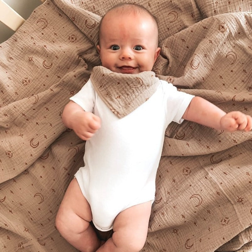Over The Dandelions Organic Muslin Swaddle - Night Sky - Little Reef and Friends