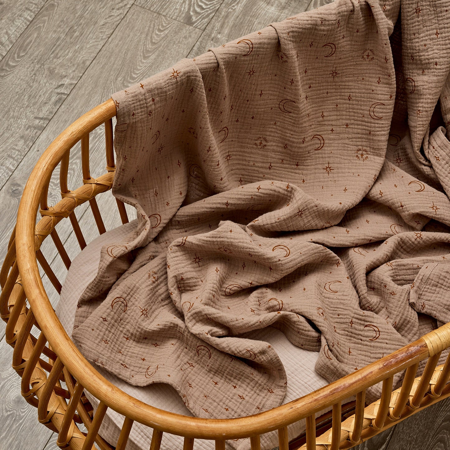 Over The Dandelions Organic Muslin Swaddle - Night Sky - Little Reef and Friends
