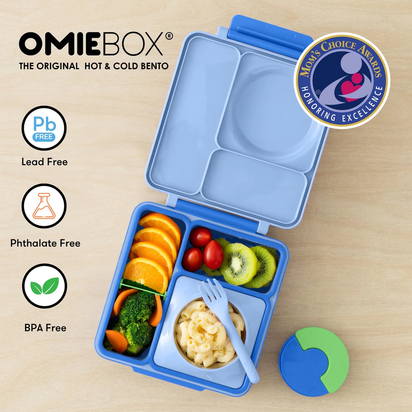 OmieBox Hot & Cold Bento Lunchbox - Sea Blue