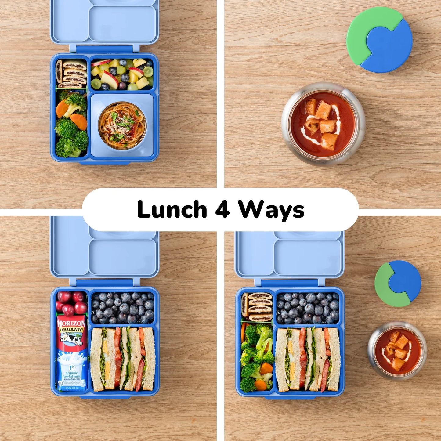 OmieBox Hot & Cold Bento Lunchbox - Sea Blue