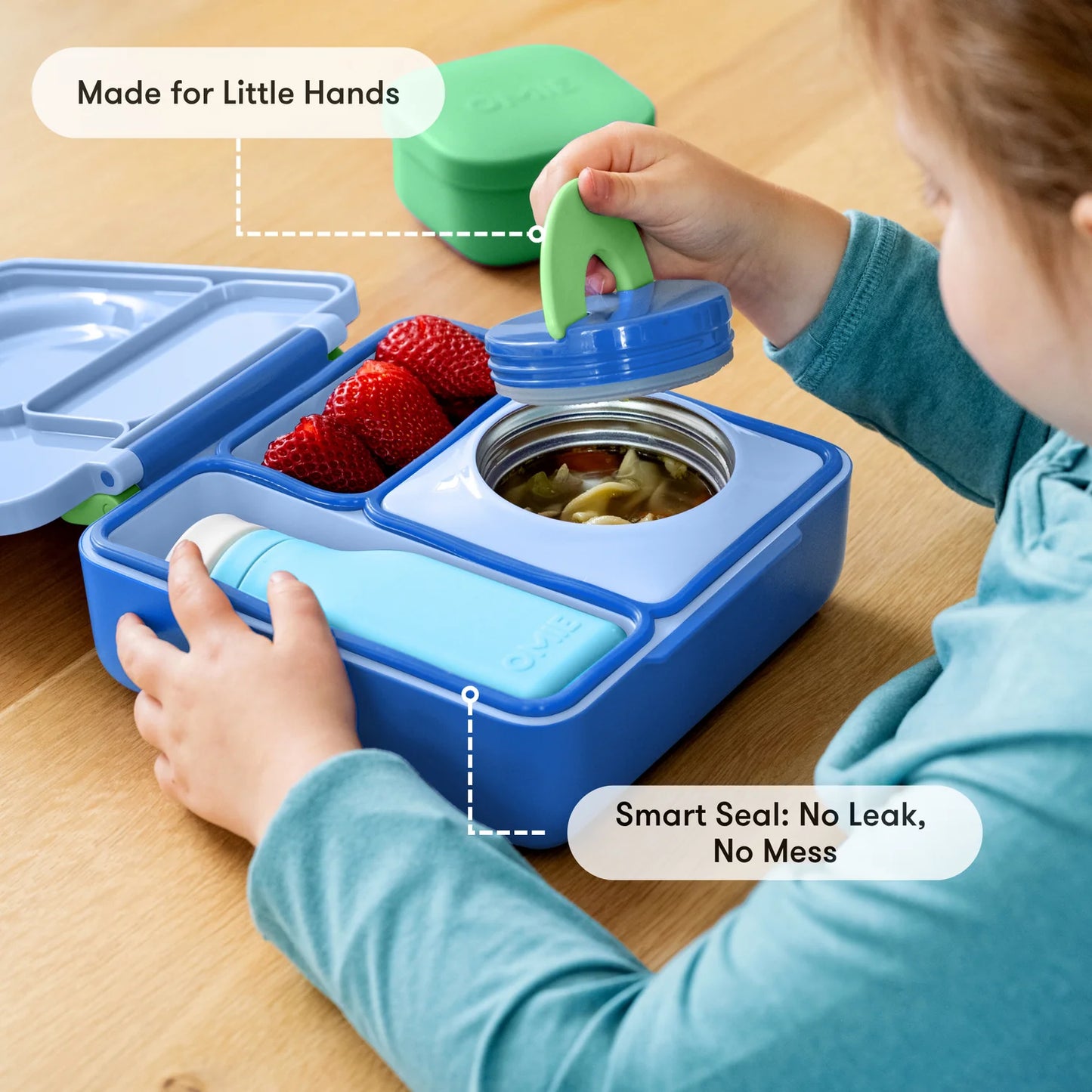 OmieBox Hot & Cold Bento Lunchbox - Sea Blue