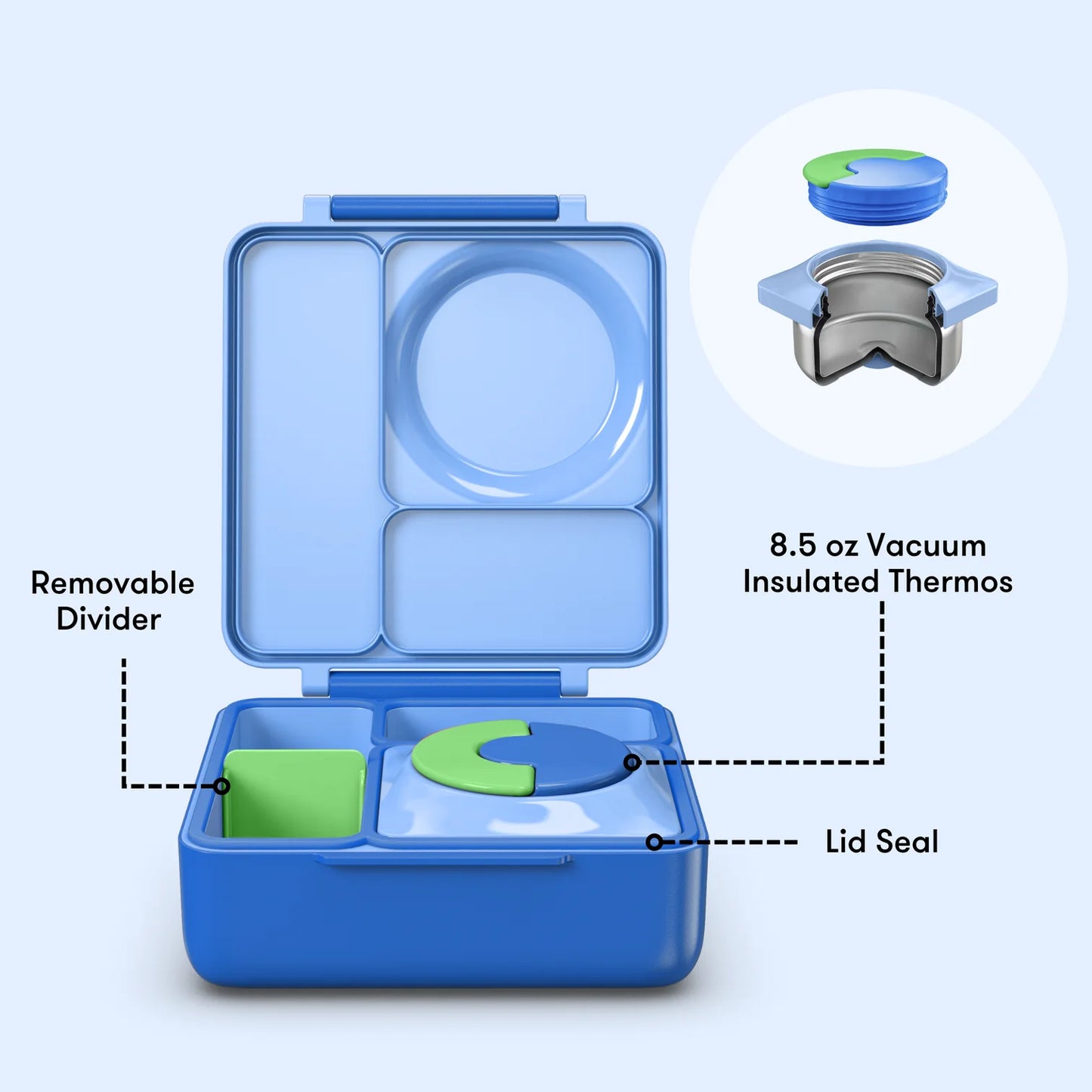 OmieBox Hot & Cold Bento Lunchbox - Sea Blue