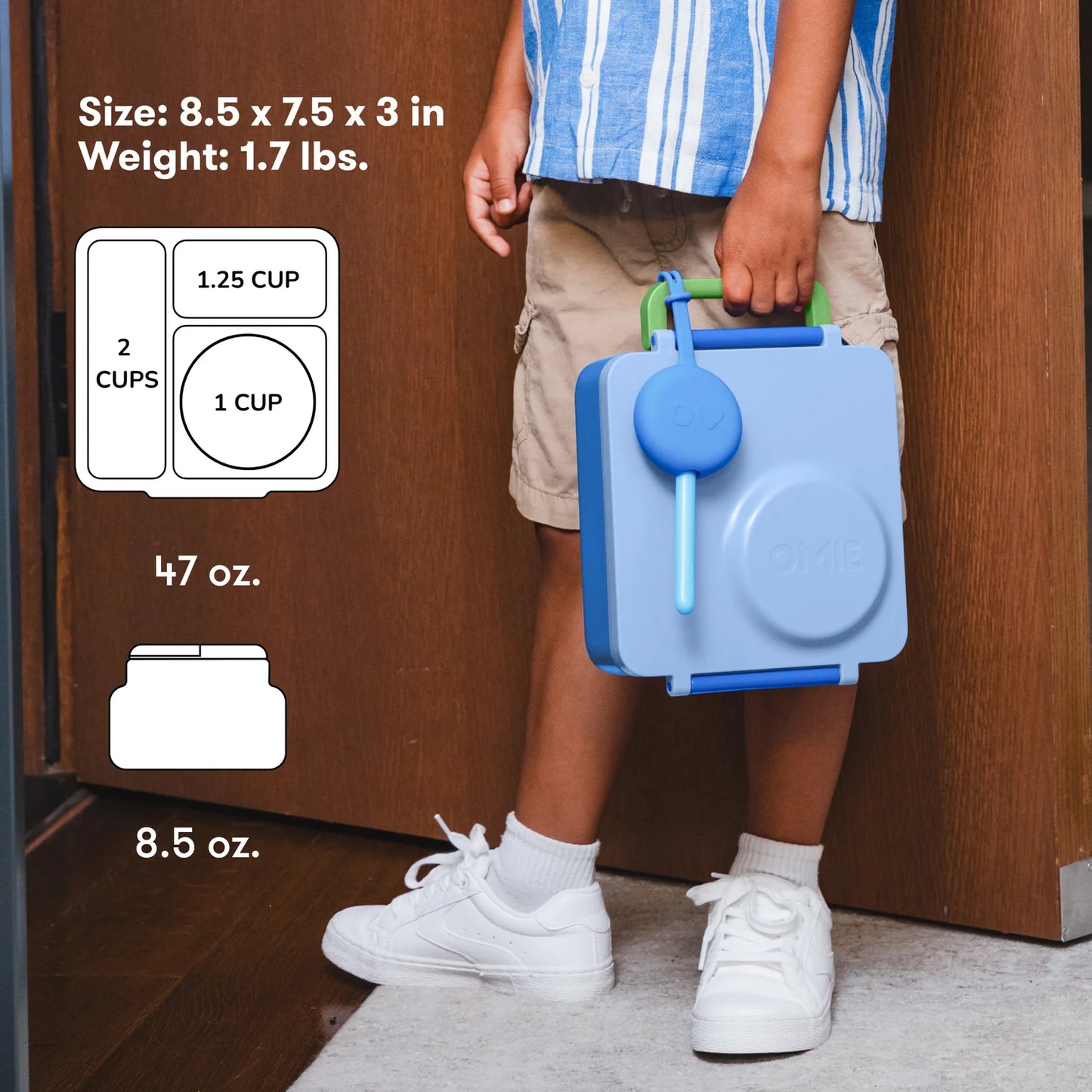 OmieBox Hot & Cold Bento Lunchbox - Sea Blue