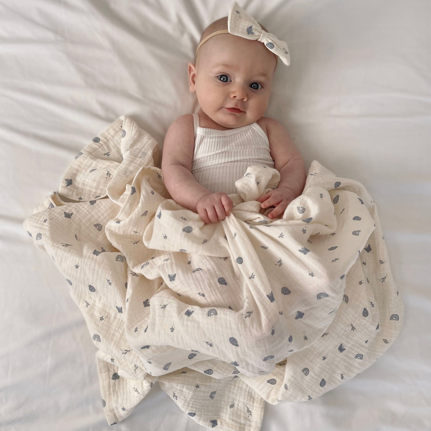 Over The Dandelions Organic Muslin Swaddle - Enchanted Garden - Little Reef and Friends
