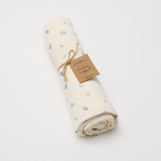 Over The Dandelions Organic Muslin Swaddle - Enchanted Garden - Little Reef and Friends