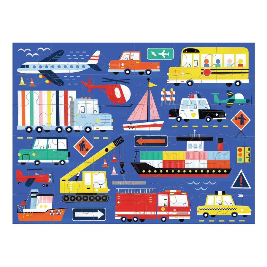 Mudpuppy Transportation Puzzle to Go 36pc - Little Reef and Friends