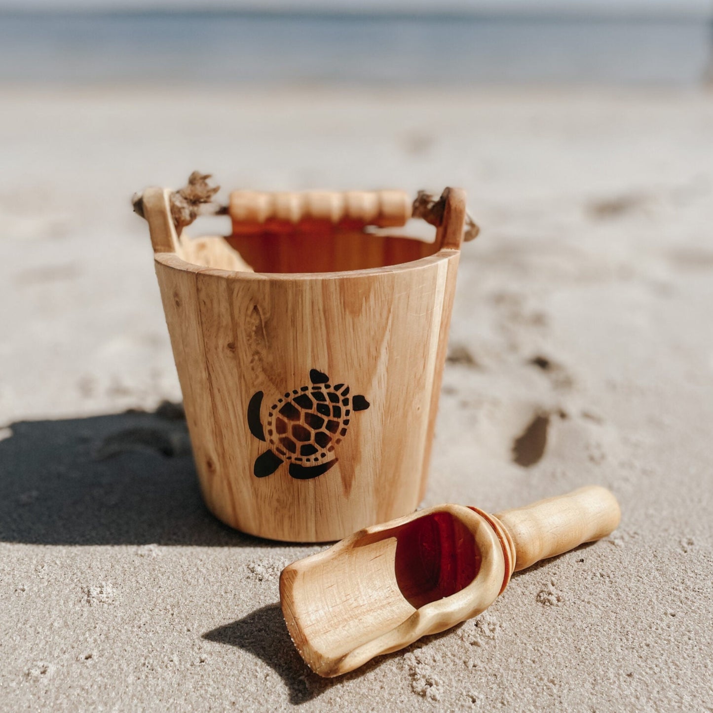 Explore Nook Wooden Bucket & Scoop Set - Turtle - Little Reef and Friends