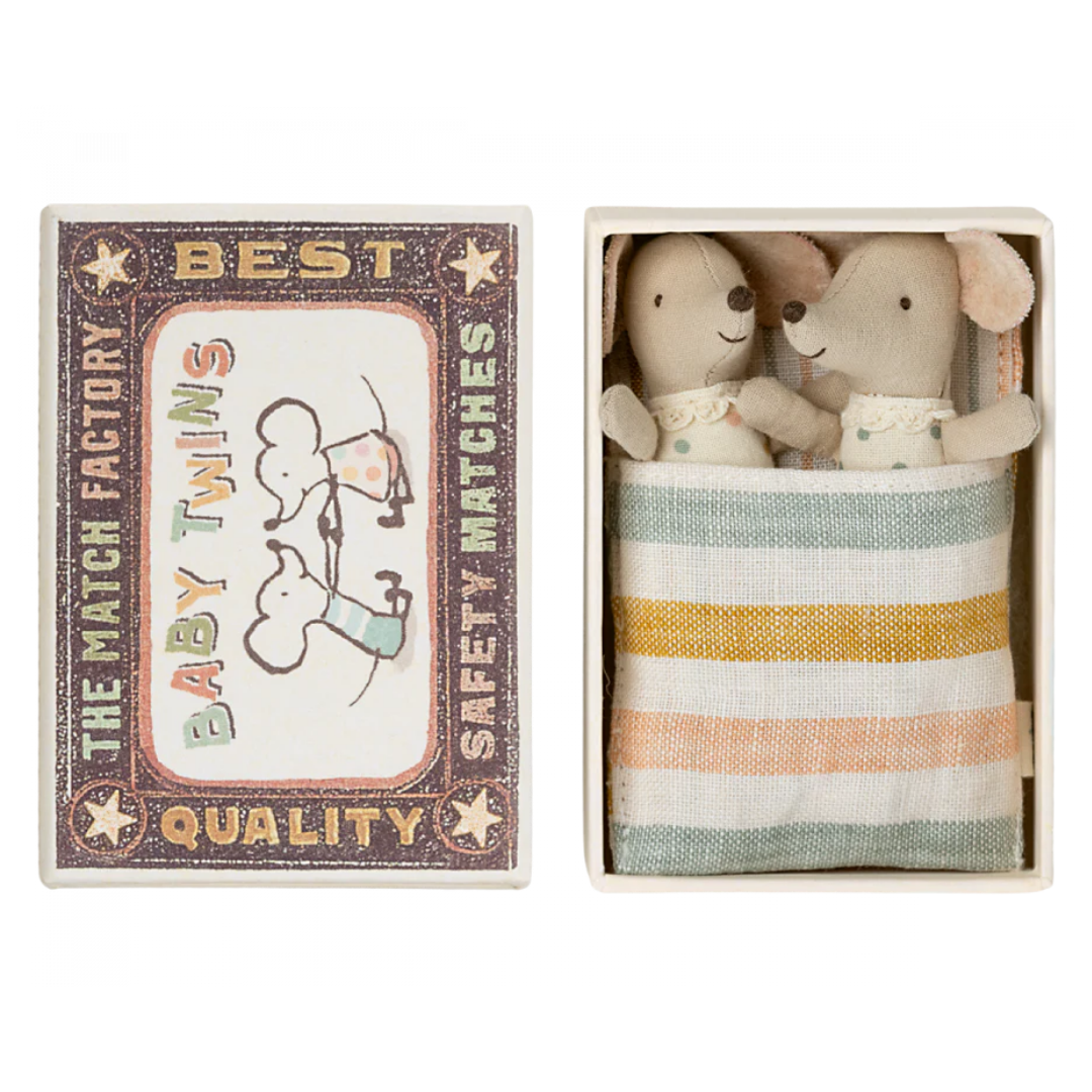 Maileg Twins Baby Mice in Matchbox - Little Reef and Friends