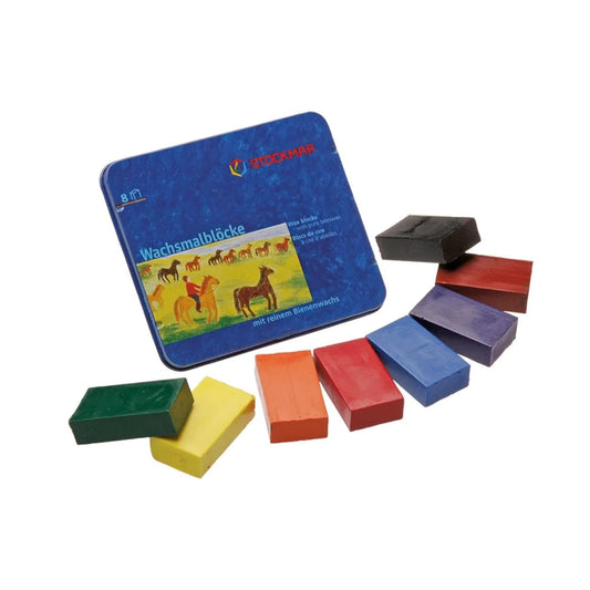 Stockmar Wax Block Crayons Metal Case - 8 Colours - Little Reef and Friends