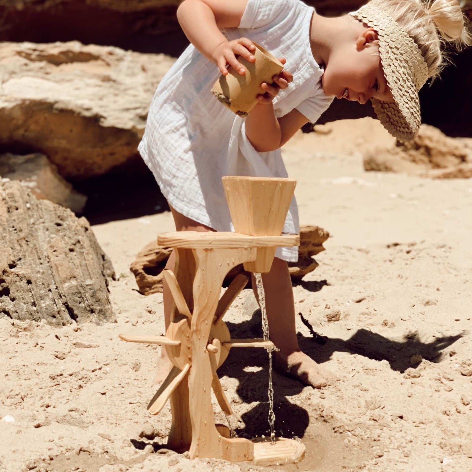 Explore Nook Wooden Water & Sensory Play Wheel - Little Reef and Friends
