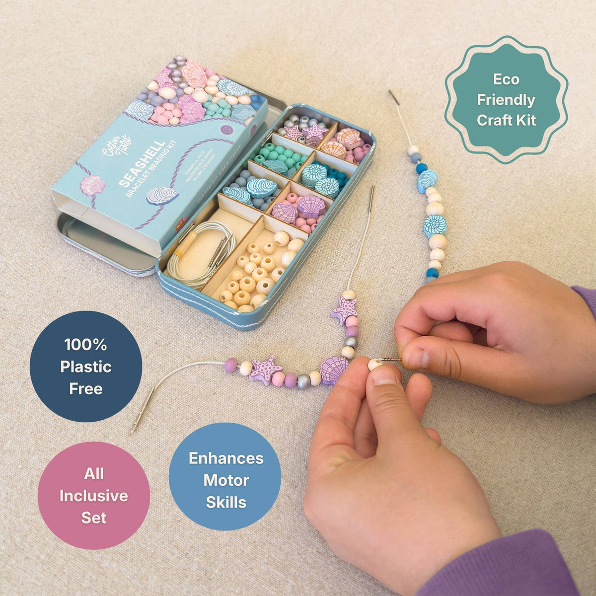 Cotton Twist Wooden Bracelet Making Kit - Seashell