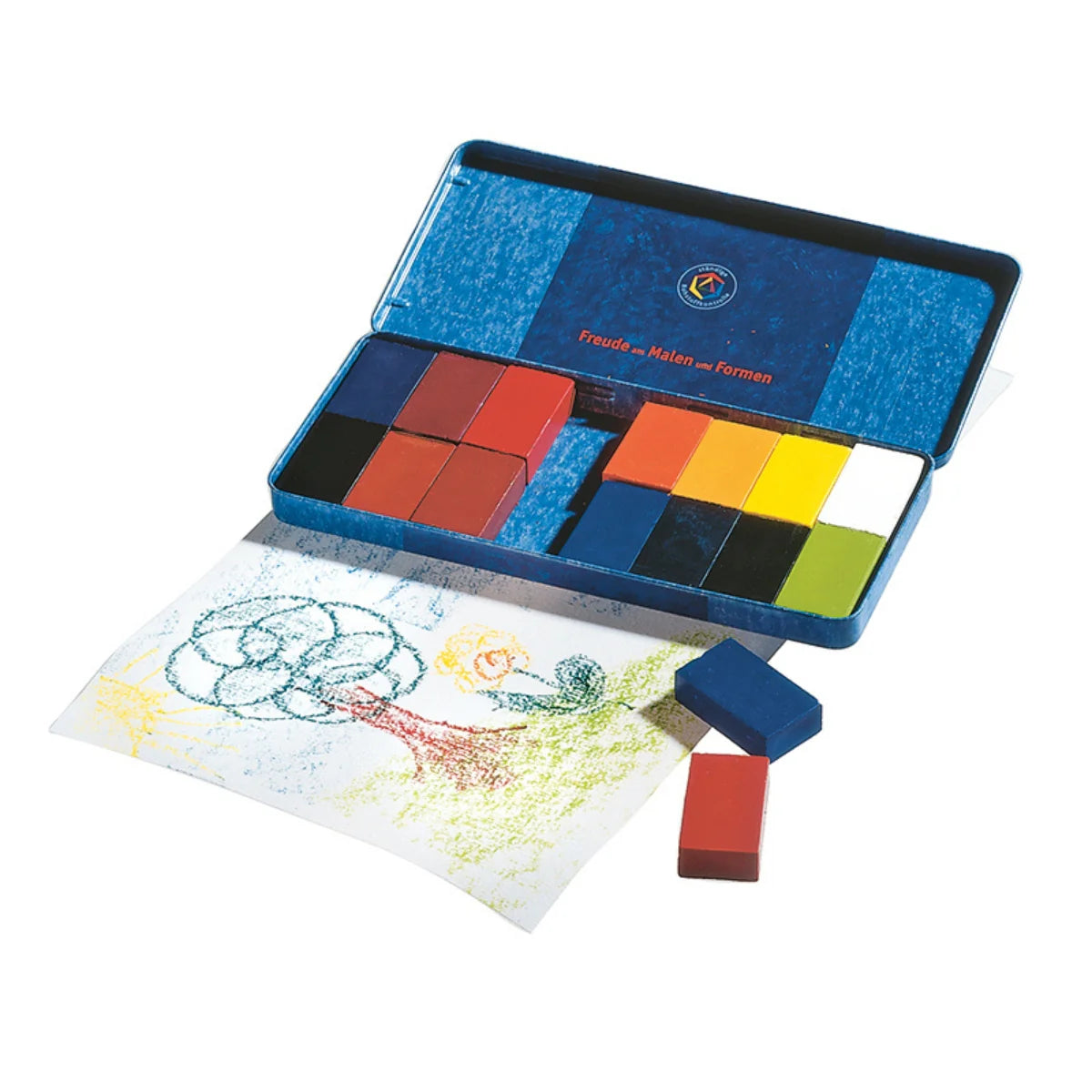 Stockmar Wax Block Crayons Metal Case - 16 Colours - Little Reef and Friends
