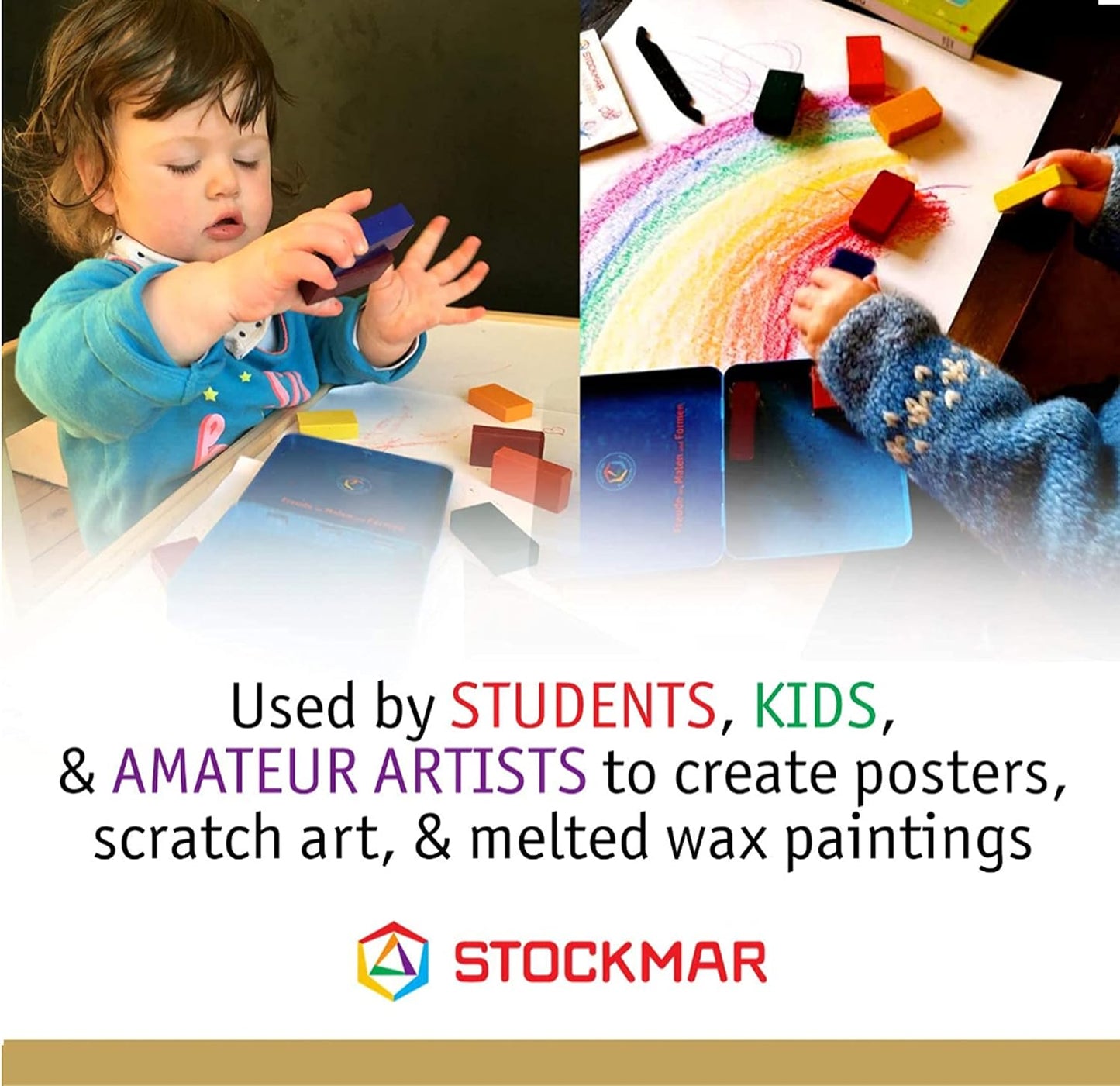 Stockmar Wax Block Crayons Metal Case - 16 Colours - Little Reef and Friends
