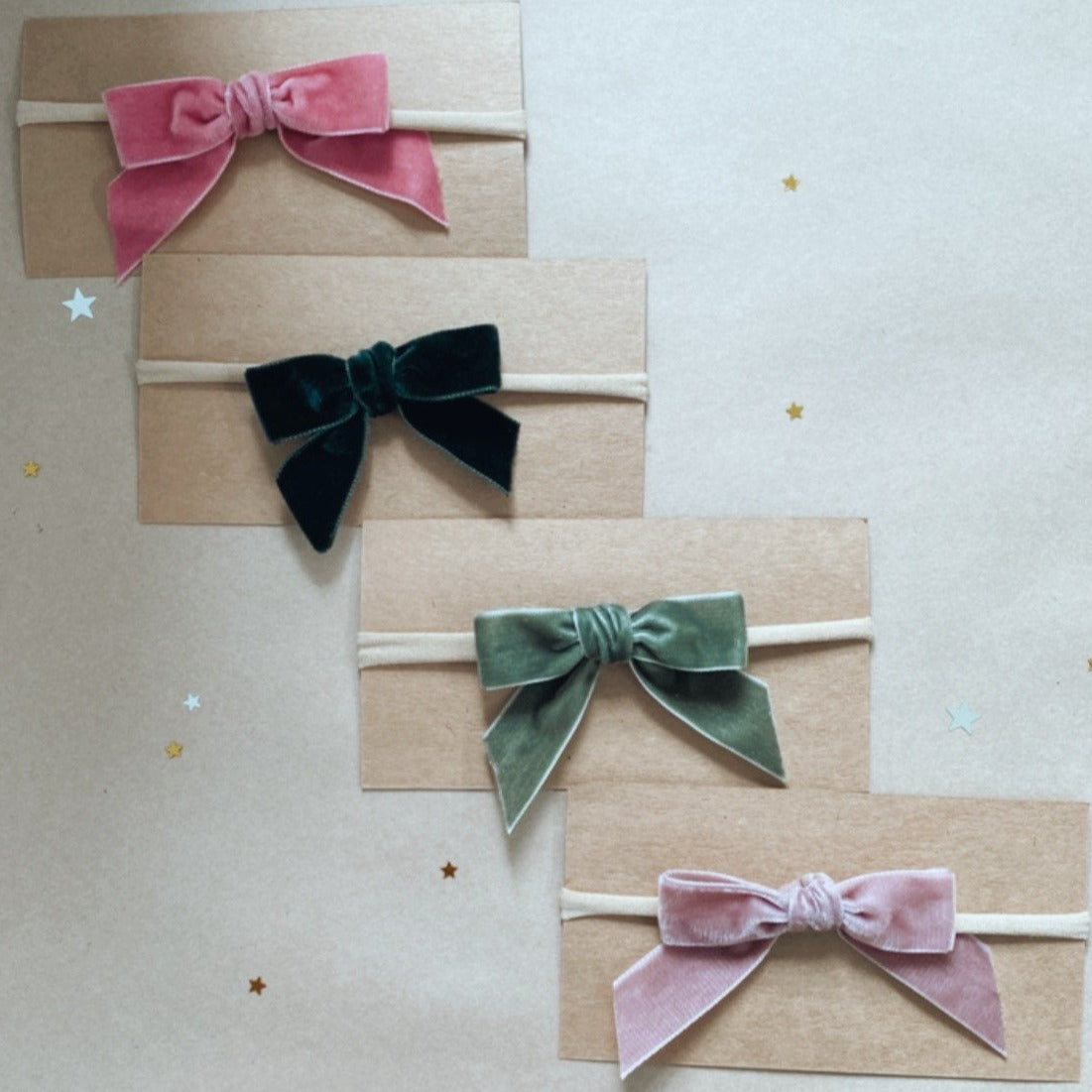 Velvet Bow Headband - Forest - Little Reef and Friends