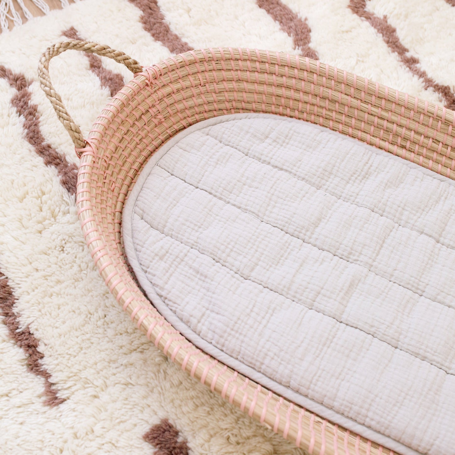 Changing Basket Luxe Cotton Liner - Oat - Little Reef and Friends