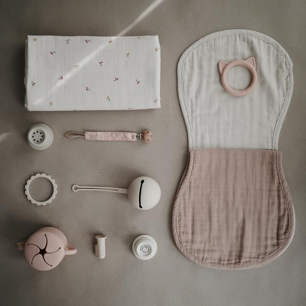 Organic Muslin Burp Cloth (Set of 2) - Natural/Fog - Little Reef and Friends