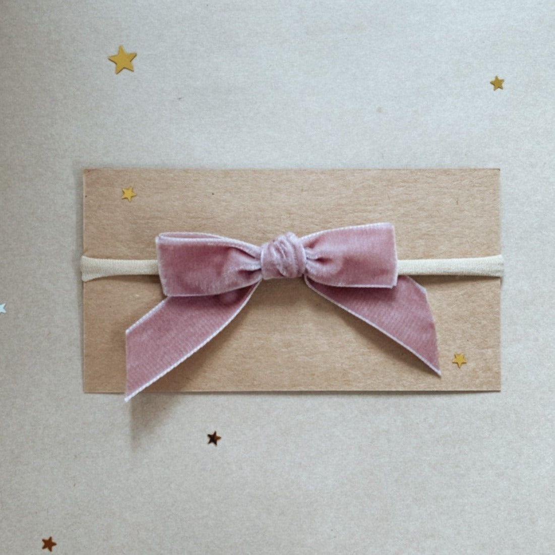 Velvet Bow Headband - Blush - Little Reef and Friends