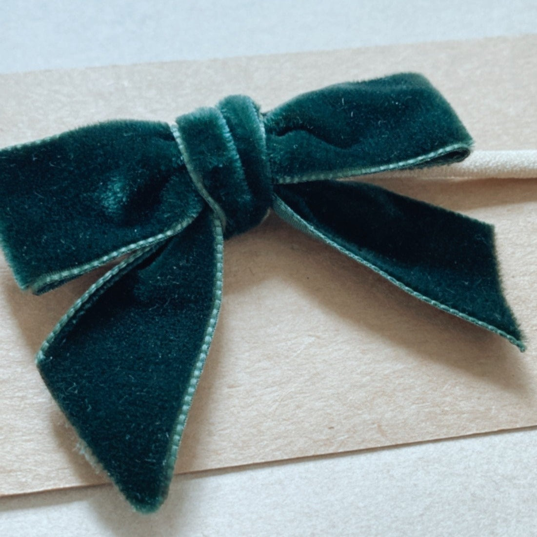 Velvet Bow Headband - Forest - Little Reef and Friends
