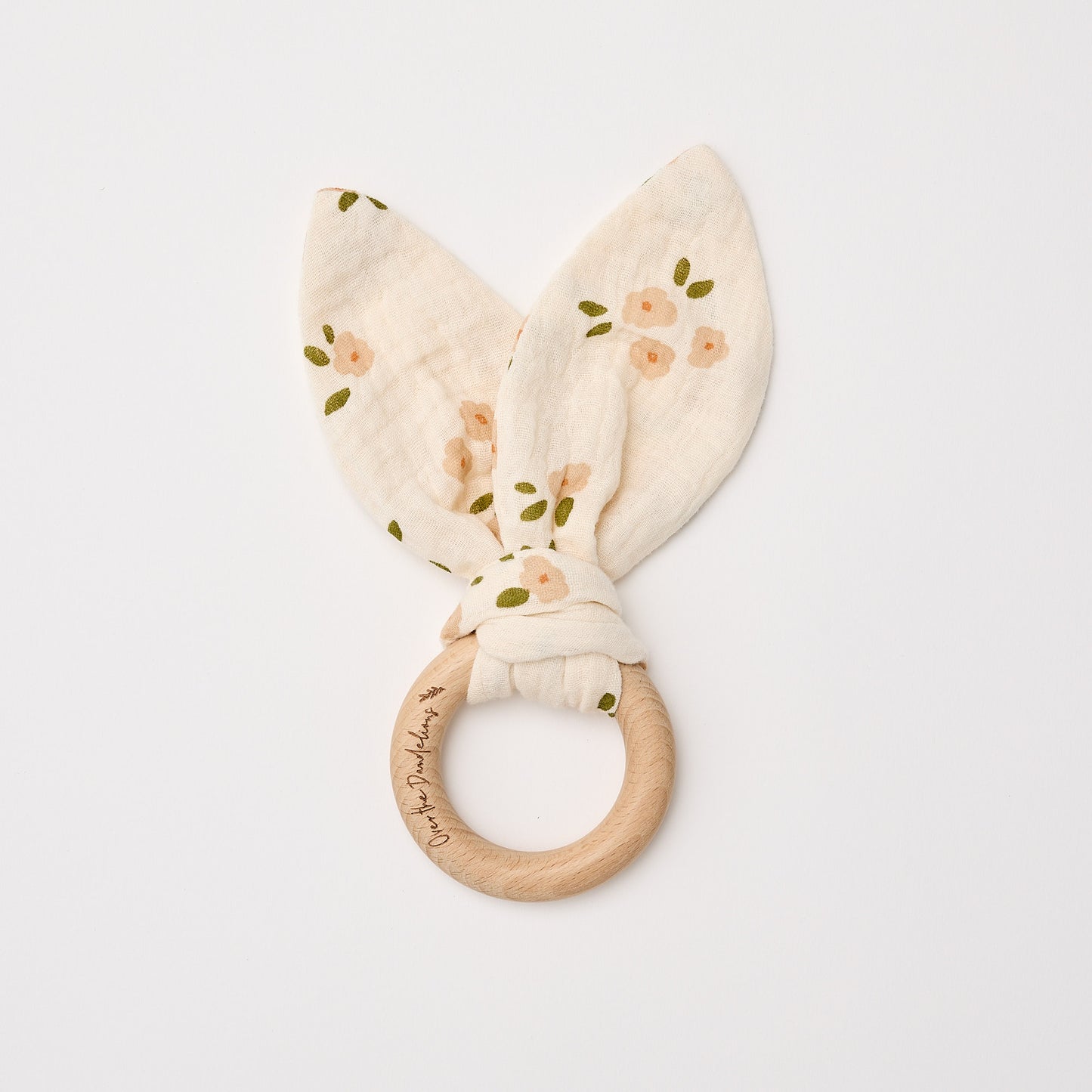 Organic Muslin Bunny Ears Teether - Daisy - Little Reef and Friends