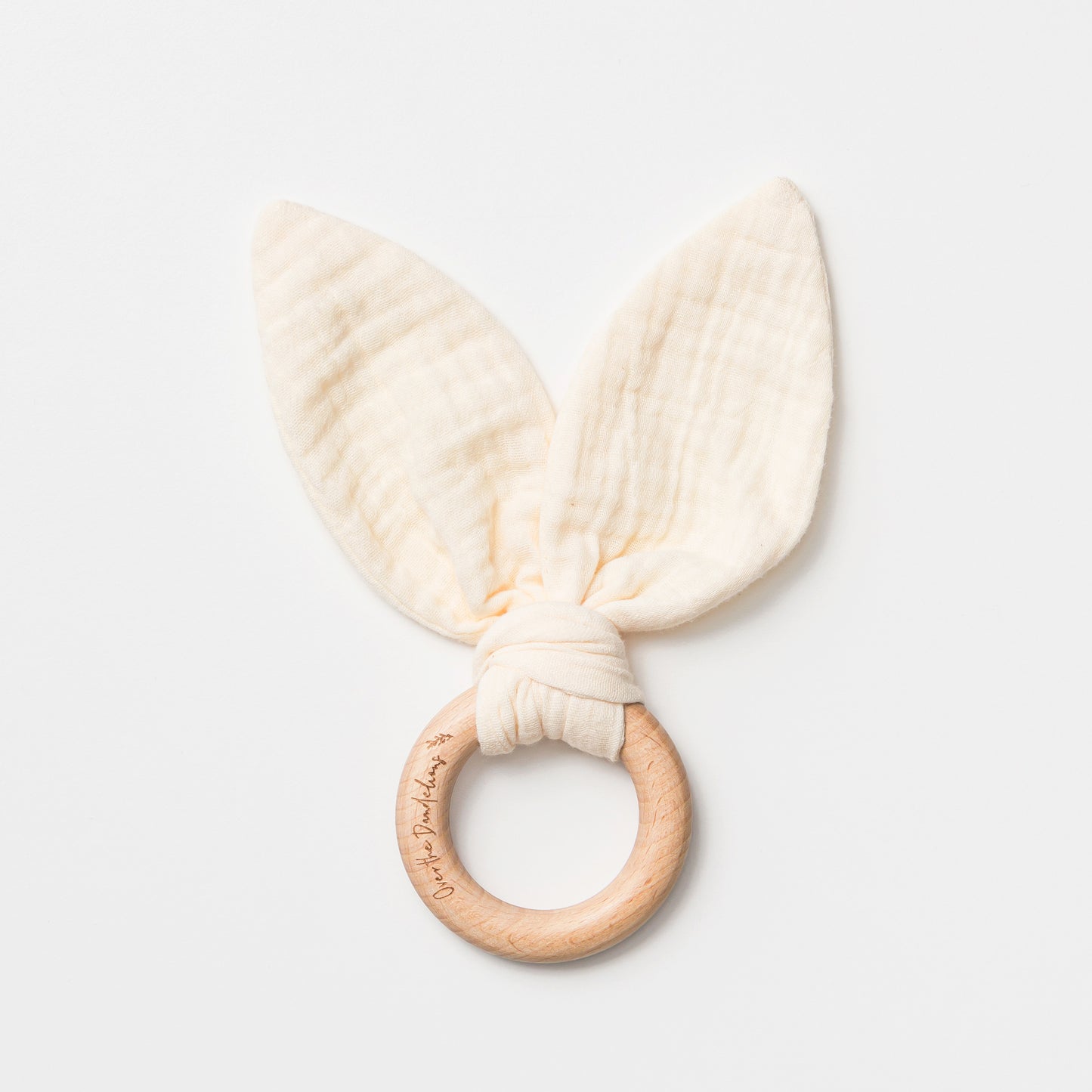 Organic Muslin Bunny Ears Teether - Milk - Little Reef and Friends