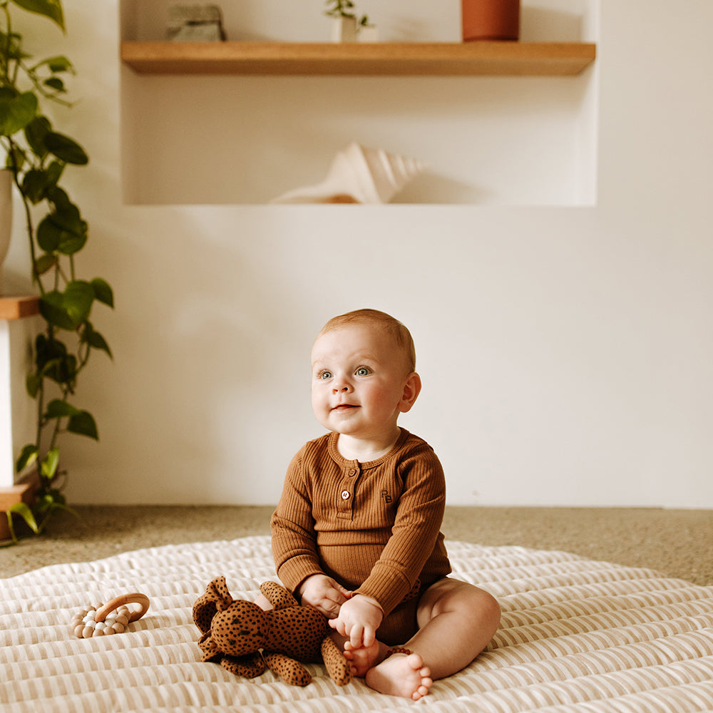 Stripe Linen Play Mat - Little Reef and Friends